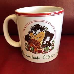 WB Taz Warner Bros Tasmanian Devil Coffee Cup Mug 1994 Caffe Macchiato Espresso
